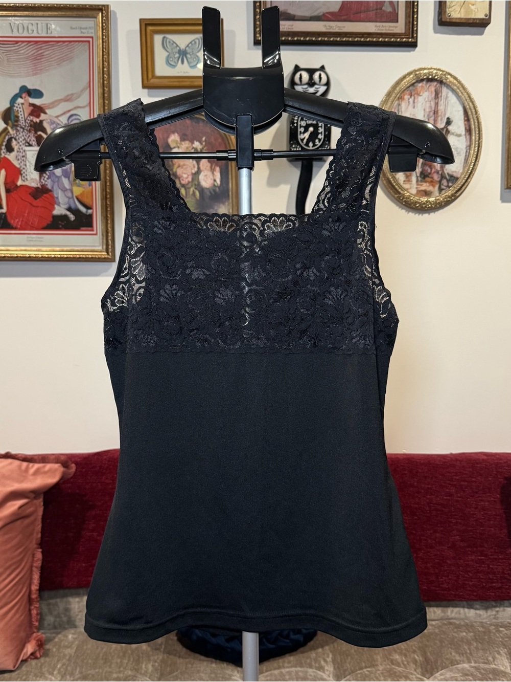 Y2K Black Lace Tank Top - Sleeveless Layer